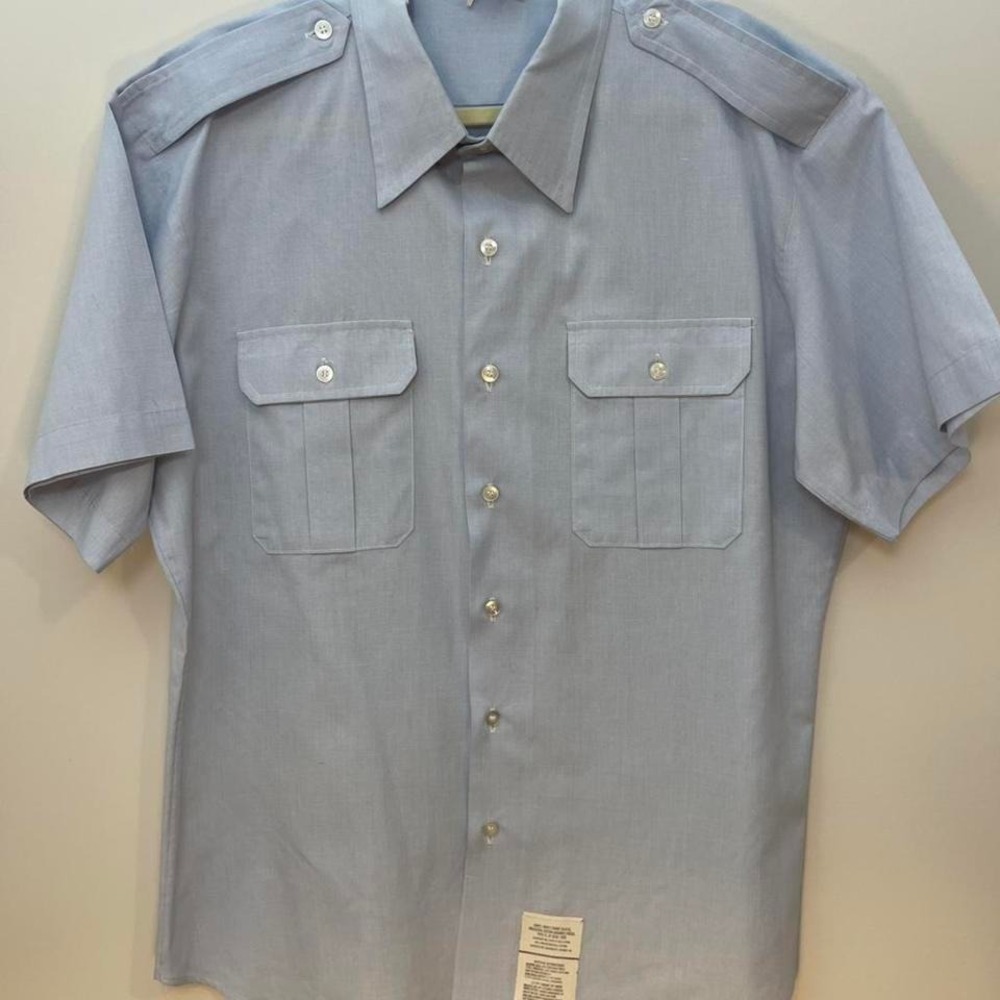 Military uniform L dress shirt. Civil air patrol. Blue 1550 short sleeve